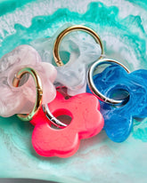 Flower Keyring, Pretty Keyring, Feminine Keyring, Chunky Keyring, Resin Keyring